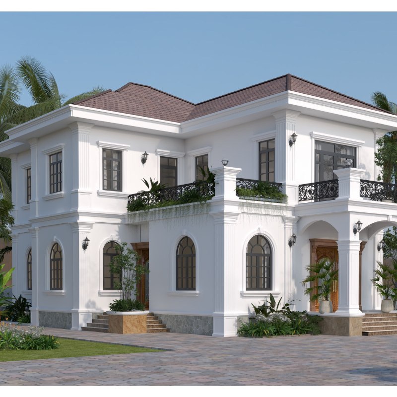 thiết kế biệt thự 2 tầng đẹp