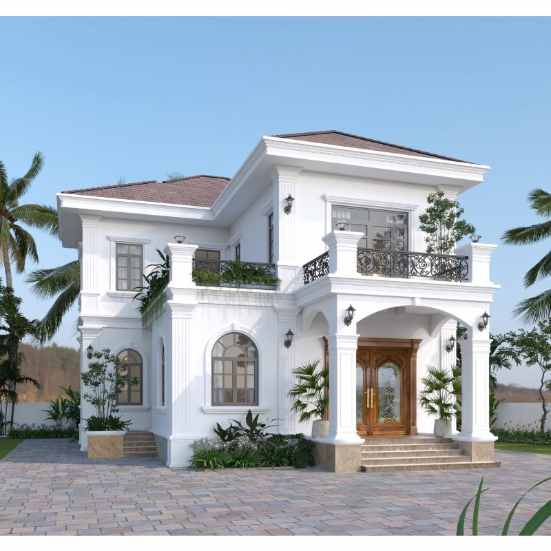 thiết kế biệt thự 2 tầng